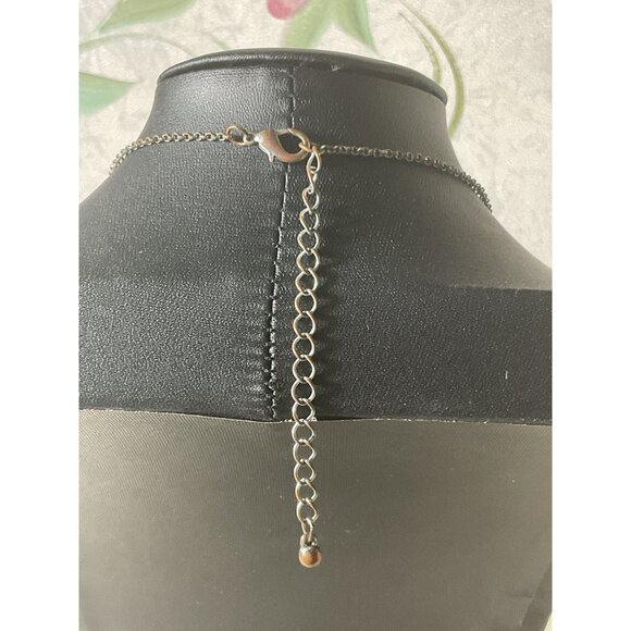 Silver Necklace With Ankh Pendant & Turquoise Beads - Picture 4 of 4